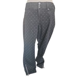 Torrid Stiletto Zip Jeggings - Black Wash with Polka Dots - 12R